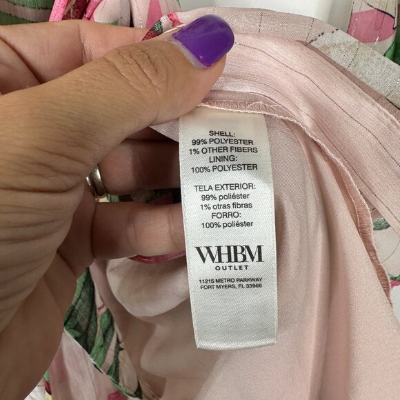 NWT White House Black Market Tie Waist Shirt Dress Roma Lily Sepia Rose #WHBM18 - Picture 5 of 9